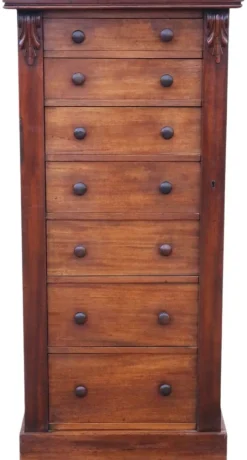 Pamono Antique Mahogany Wellington Chest of 7 Drawers, 19th Century Online