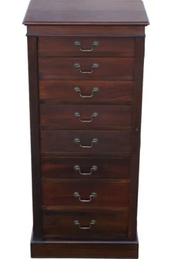 Pamono Antique Mahogany Wellington Chest of 8 Drawers, 1915 Hot