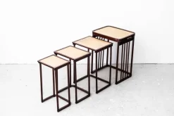 Pamono Antique Nesting Tables by Prof. Josef Hoffmann for Jacob & Josef Kohn, 1905, Set of 4 New