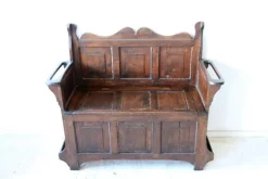 Pamono Antique Oak Bench With Storage Discount