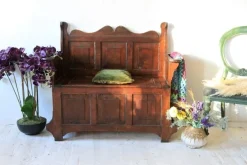 Pamono Antique Oak Bench With Storage Discount