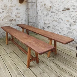 Pamono Antique Oak Benches, 1960s, Set of 2 Hot