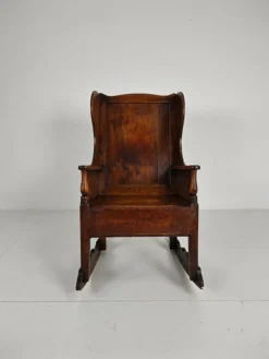 Pamono Antique Oak Lambing Rocking Chair, 1800s New