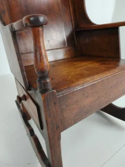 Pamono Antique Oak Lambing Rocking Chair, 1800s New