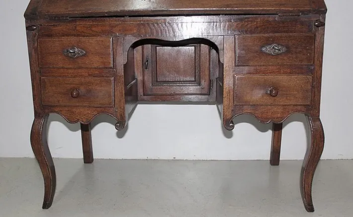 Pamono Antique Oak Secretary Desk Hot