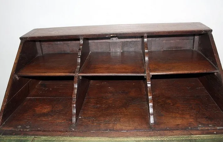 Pamono Antique Oak Secretary Desk Hot