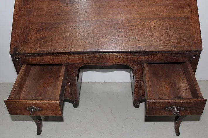 Pamono Antique Oak Secretary Desk Hot