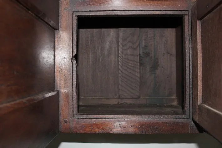 Pamono Antique Oak Secretary Desk Hot