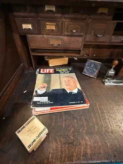 Pamono Antique Postal Desk, 1800s Clearance