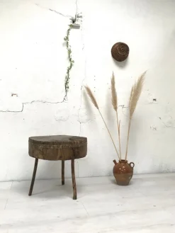 Pamono Antique Primitive Butcher's Block in Raw Wood Discount