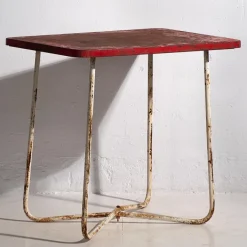 Pamono Antique Red Terrace Table, 1920s Best