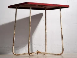Pamono Antique Red Terrace Table, 1920s Best