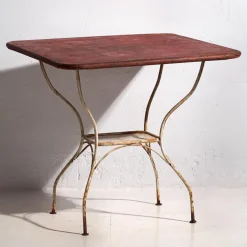 Pamono Antique Red Terrace Table, 1920s