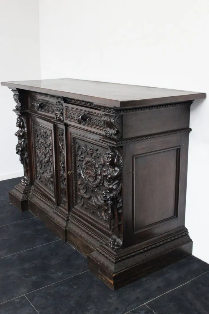 Pamono Antique Renaissance Style Carved Sideboard Best