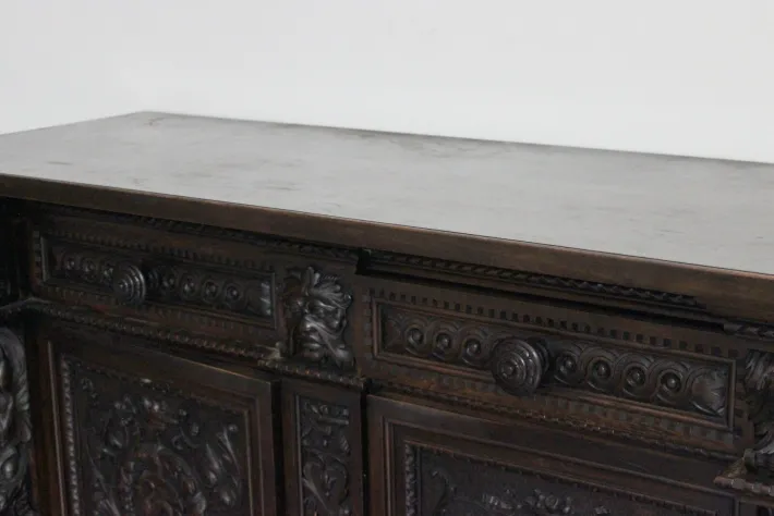 Pamono Antique Renaissance Style Carved Sideboard Best