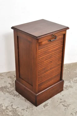 Pamono Antique Roller Door Cabinet in Oak, 1890s Hot