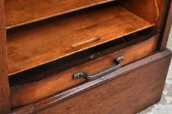 Pamono Antique Roller Door Cabinet in Oak, 1890s Hot