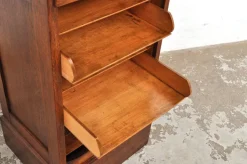 Pamono Antique Roller Door Cabinet in Oak, 1890s Hot