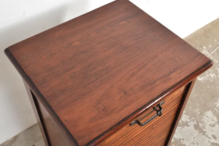 Pamono Antique Roller Door Cabinet in Oak, 1890s Hot
