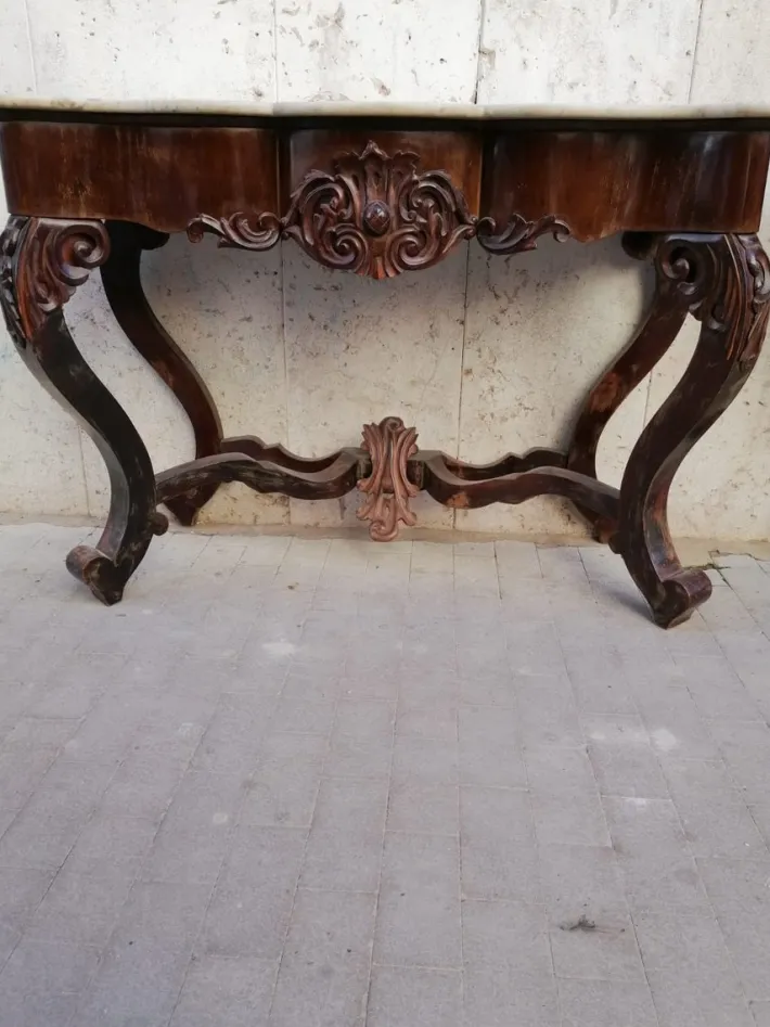 Pamono Antique Rosewood Console Tables, Set of 2