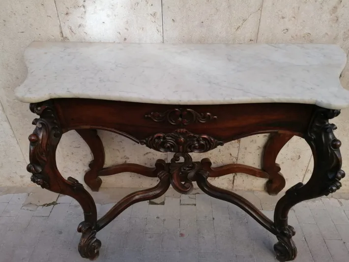 Pamono Antique Rosewood Console Tables, Set of 2