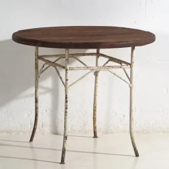 Pamono Antique Round Metal Outdoor Table, France, 1900s New