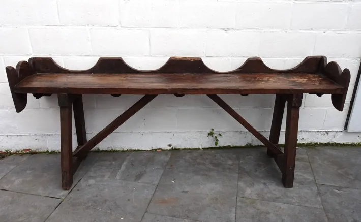 Pamono Antique Rustic Oak Bench, 1800s Discount