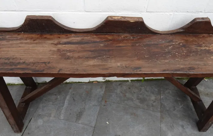 Pamono Antique Rustic Oak Bench, 1800s Discount