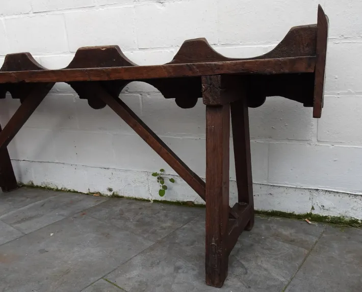 Pamono Antique Rustic Oak Bench, 1800s Discount