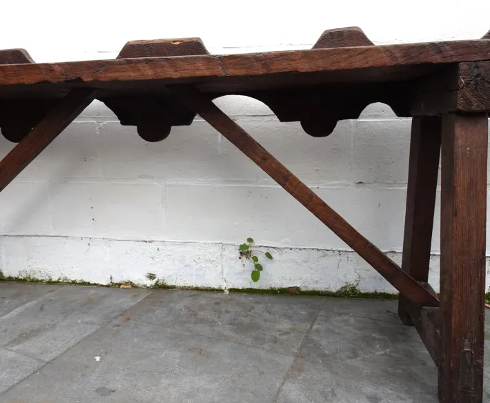 Pamono Antique Rustic Oak Bench, 1800s Discount