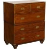Pamono Antique Satinwood Military Campaign Chest of Drawers, 1800s Outlet