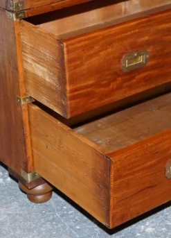 Pamono Antique Satinwood Military Campaign Chest of Drawers, 1800s Outlet