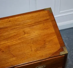 Pamono Antique Satinwood Military Campaign Chest of Drawers, 1800s Outlet