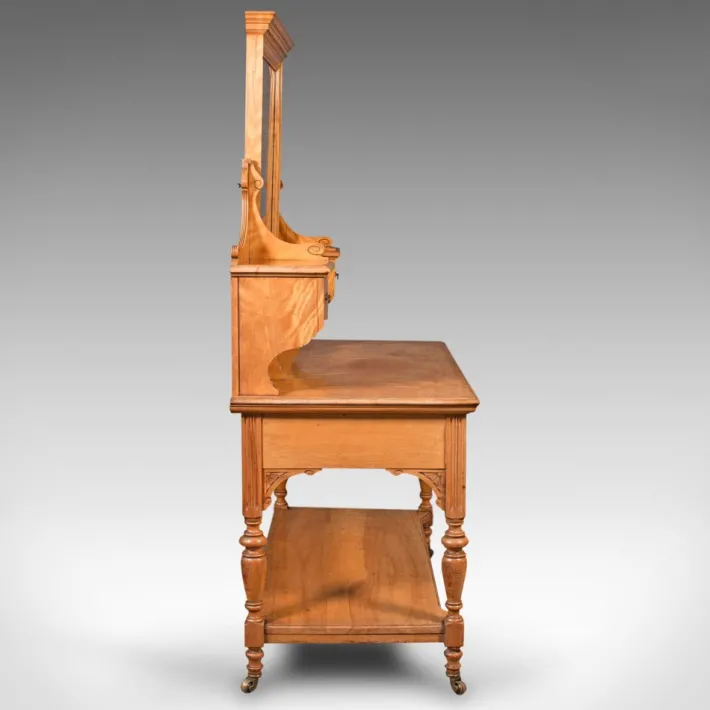 Pamono Antique Scottish Victorian Satinwood Dressing Table Hot