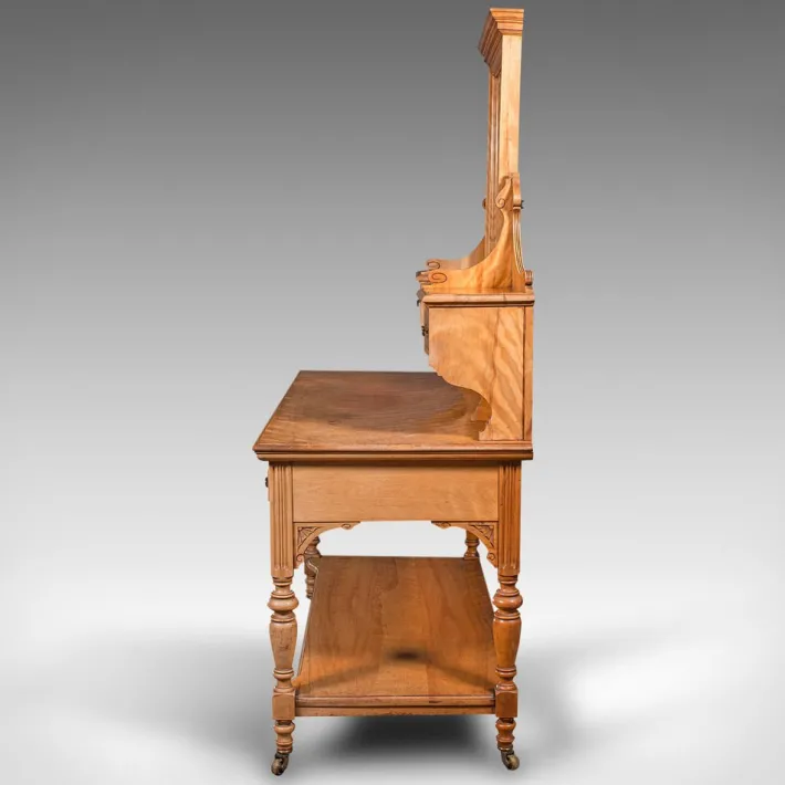 Pamono Antique Scottish Victorian Satinwood Dressing Table Hot