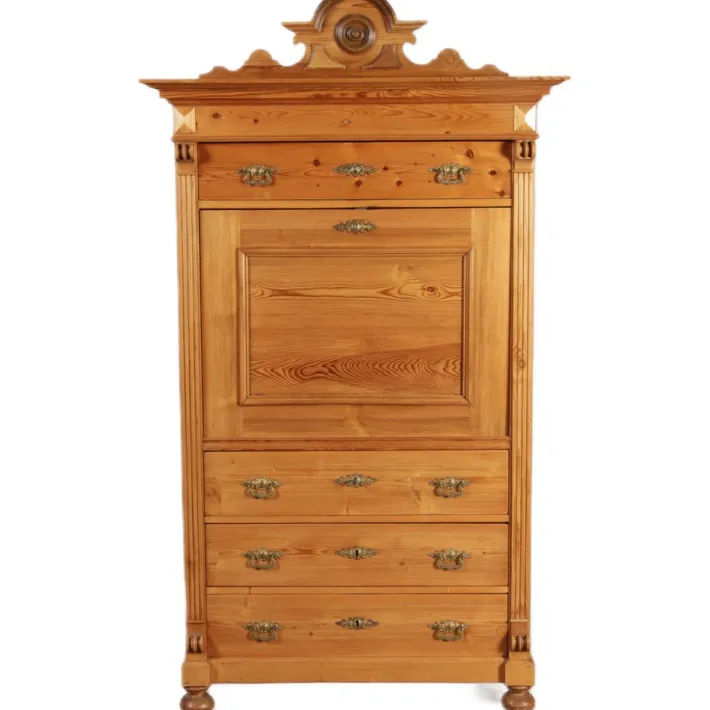 Pamono Antique Secretaire in Softwood, 1880 Outlet