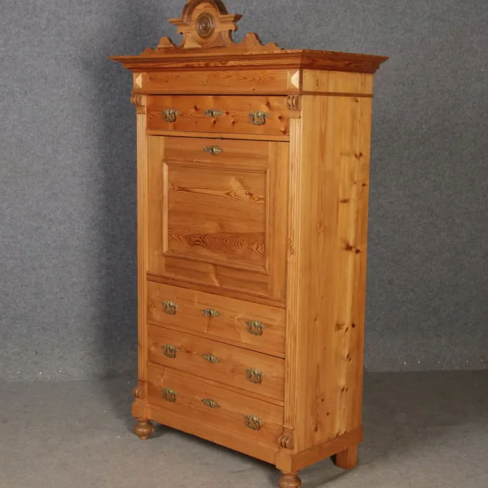 Pamono Antique Secretaire in Softwood, 1880 Outlet