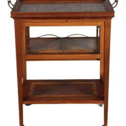 Pamono Antique Serving Trolley with Automatic Pull-Out Removable Tray in Mahoganyy 1900s Clearance