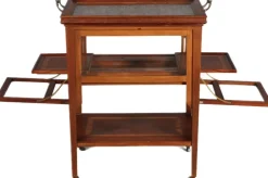 Pamono Antique Serving Trolley with Automatic Pull-Out Removable Tray in Mahoganyy 1900s Clearance