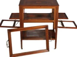 Pamono Antique Serving Trolley with Automatic Pull-Out Removable Tray in Mahoganyy 1900s Clearance