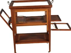 Pamono Antique Serving Trolley with Automatic Pull-Out Removable Tray in Mahoganyy 1900s Clearance