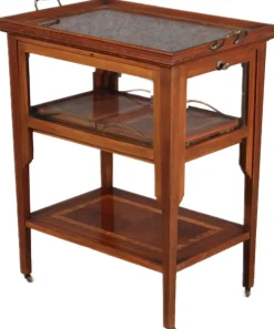 Pamono Antique Serving Trolley with Automatic Pull-Out Removable Tray in Mahoganyy 1900s Clearance