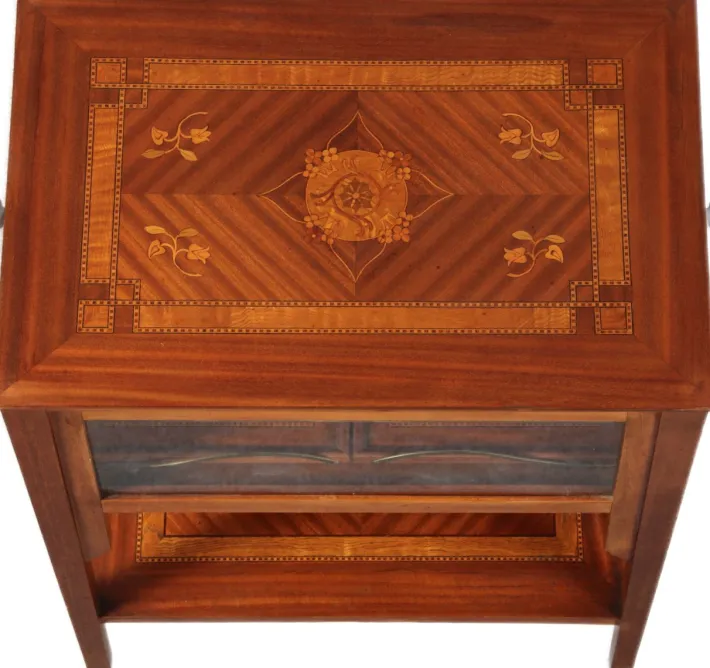 Pamono Antique Serving Trolley with Automatic Pull-Out Removable Tray in Mahoganyy 1900s Clearance