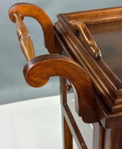 Pamono Antique Serving Trolley with Folding Side Panels and Removable Tray, 1920s