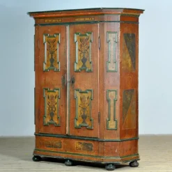 Pamono Antique South German Folk Art Hand-Painted Armoire, 1807 New