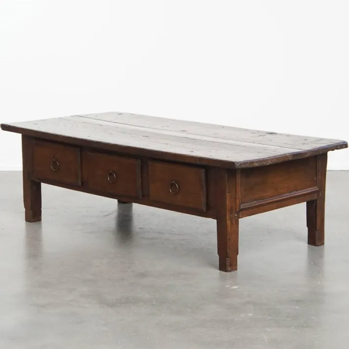 Pamono Antique Southern European Coffee Table with Drawers, 18th Century Hot