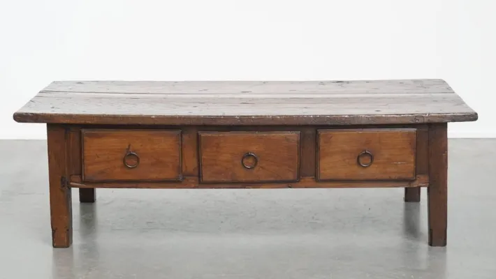 Pamono Antique Southern European Coffee Table with Drawers, 18th Century Hot