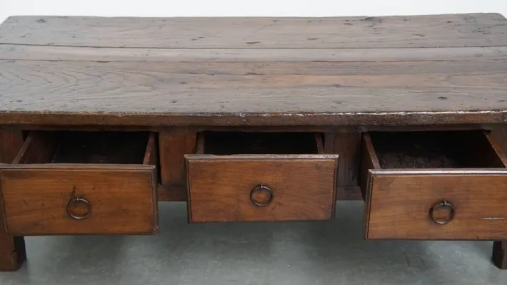 Pamono Antique Southern European Coffee Table with Drawers, 18th Century Hot
