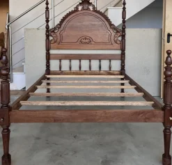 Pamono Antique Spanish Bed with Wood Slabs, 1900 Online