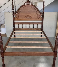 Pamono Antique Spanish Bed with Wood Slabs, 1900 Online